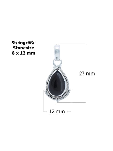 mantraroma 925er Silber - Ketten (L) 12 x (B) 27 mm mit Onyx