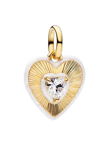 Pandora Anhänger Goldfarben Strahlendes Herz Weiß