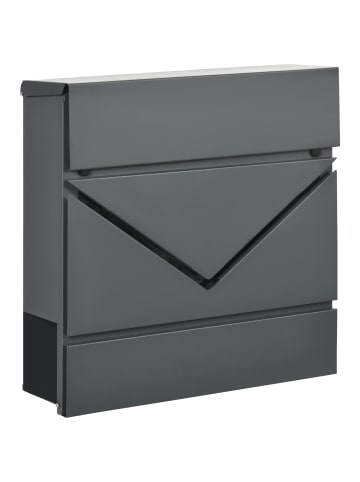 HOMCOM Briefkasten-37L x 10,5B x 37H cm-Dunkelgrau