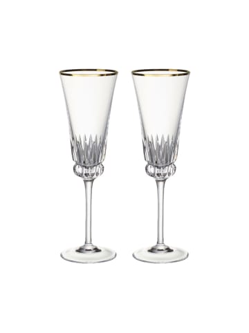 Villeroy & Boch 2er Set Sektgläser Grand Royal Gold in Transparent-Gold 120 ml in transparent-gold