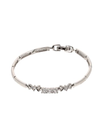 faina Women Link Bracelet With Rhinestones in Silver