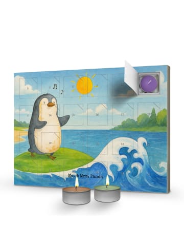 Mr. & Mrs. Panda Duftkerzen Adventskalender Pinguin Surfer Desig... in Weiß
