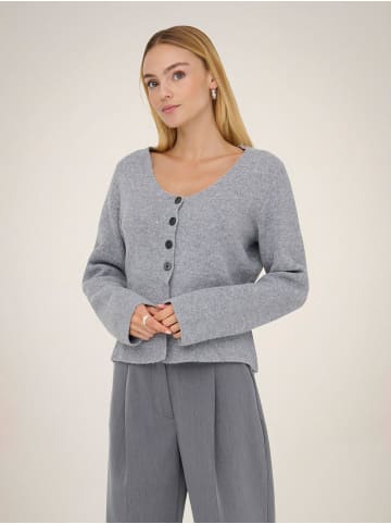 JDY Strickjacke in Medium Grey Melange