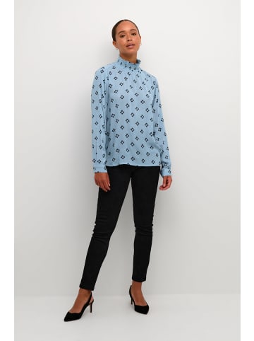 Kaffe Langarm-Bluse KAamber in Faded Denim/Midnight Flower