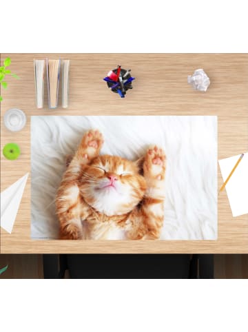 Cover-your-desk.de  Schreibtischunterlage – “Süßes Katzenbaby beim Schlafen“ (L)60 x (B)40 