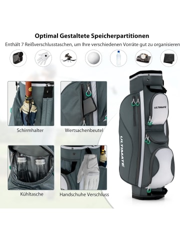 COSTWAY Golfbag 14er Einteilung in Grau