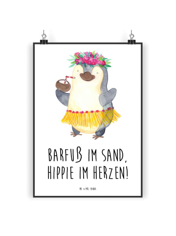 Mr. & Mrs. Panda Poster Sommer Hippie mit Spruch in Weiß
