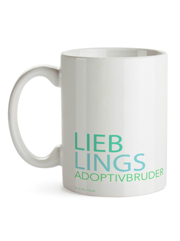 Mr. & Mrs. Panda Becher Adoptivbruder mit Spruch in Weiß