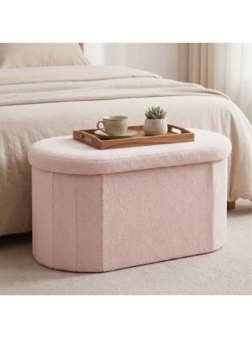 relaxdays Sitzbank in Rosa - (B)76 x (H)38 x (T)38 cm