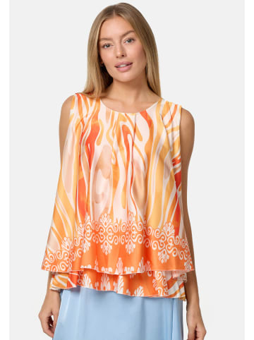 PM SELECTED Satin Overlay Top in Orange