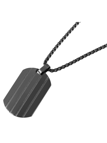 Adeliás Unisex Halskette mit Anhänger – aus Edelstahl in schwarz