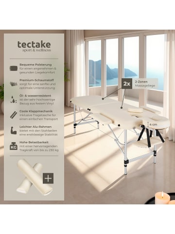 tectake 2 Zonen Massageliege-Set  210 x 95 x 89 cm, beige