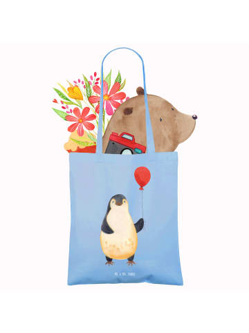 Mr. & Mrs. Panda Stofftasche Pinguin Luftballon ohne Spruch in Sky Blue