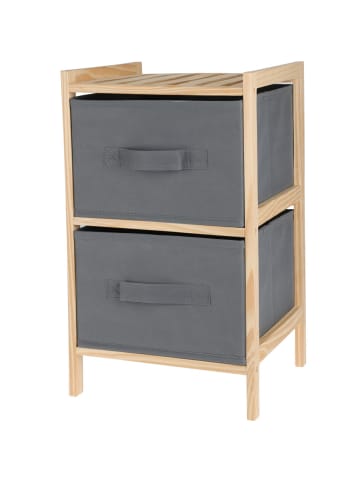Storage Solutions Regal mit Stoffboxen in Grau, (B) 25,5 x (H) 46 x (L) 27,5 cm