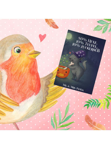 Mr. & Mrs. Panda Grußkarte Kater Hexenkessel Design mit Spruch in Weiß