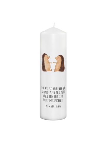 Mr. & Mrs. Panda Kerze Igel Liebe mit Spruch in Weiß