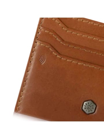 Jekyll & Hide Kreditkartenetui RFID Schutz Leder 10 cm tan