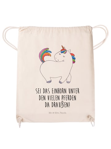 Mr. & Mrs. Panda Beutel Rucksack Einhorn Stolzieren mit Spruch in Creme