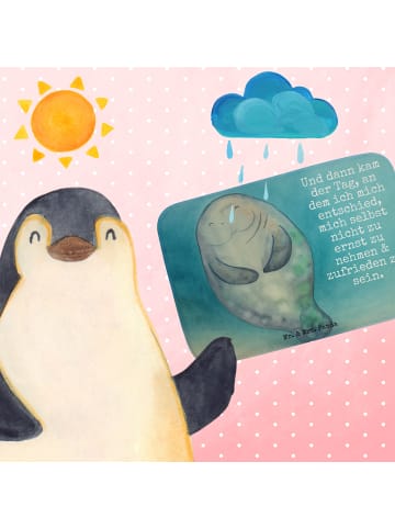 Mr. & Mrs. Panda Badematte Seekuh Happy Design mit Spruch in Weiß