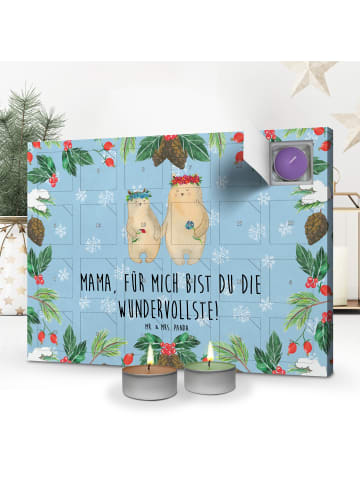 Mr. & Mrs. Panda Duftkerzen Adventskalender Bären mit Blumenkran... in Eisblau