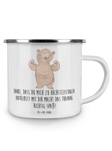 Mr. & Mrs. Panda Tasse Motivierender Fitness-Trainer mit Spruch in Weiß