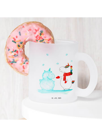 Mr. & Mrs. Panda Teetasse Glas Einhorn Schneemann ohne Spruch in Transparent