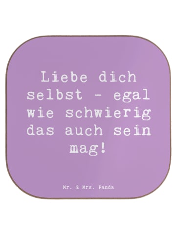 Mr. & Mrs. Panda Tischschoner Spruch Selbstakzeptanz Liebe mit S... in Lavendeltraum