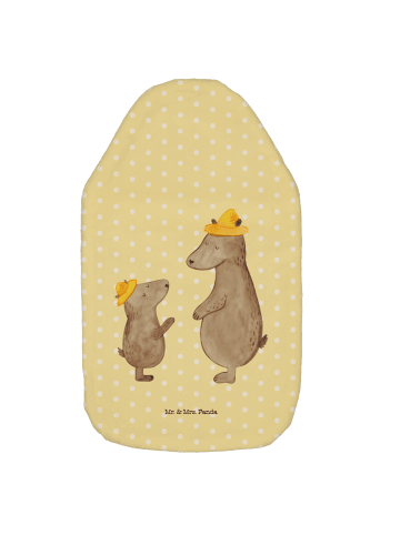 Mr. & Mrs. Panda Wärmflasche Bären mit Hut ohne Spruch in Gelb Pastell