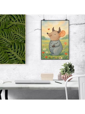 Mr. & Mrs. Panda Wandposter Stier Astrologie Design ohne Spruch in Weiß