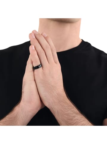 Amor Ring Edelstahl, IP Schwarz in Schwarz