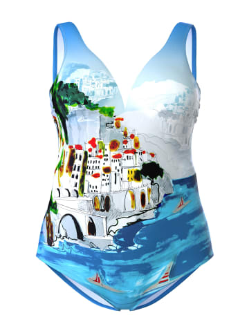 Ulla Popken Badeanzug in azurblau