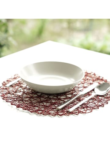COFI 1453 Platzset ø37 cm – Telleruntersetzer modern geflochten in Bordeaux