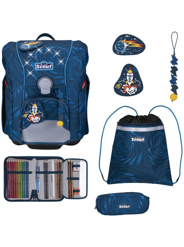 Scout Micro LED Schulranzen-Set 4-tlg. Rocket Rider in blau