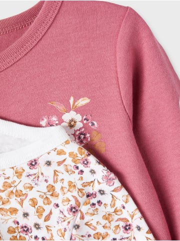 name it Baby Mädchen 2er Pack Strampler mit Füßen Rose Wine 50