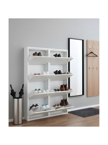 ebuy24 Schuhschrank Pisa Weiß 100 x 16 cm