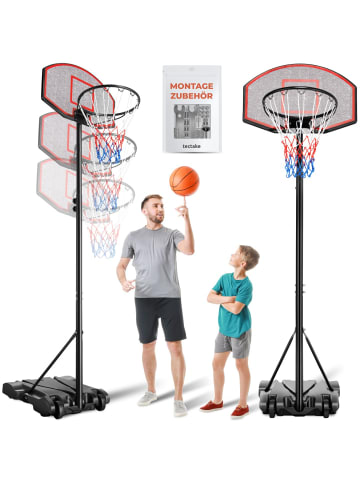 tectake Basketballanlage Dirk, Korbhöhe 230 - 305 cm, mit Ball & Pumpe