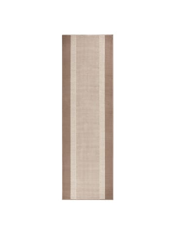 Hanse Home Kurzflor Teppich Läufer Band in Creme Beige