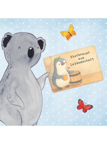 Mr. & Mrs. Panda Wandbild Bierbrauer Leidenschaft Design mit Spruch in Weiß