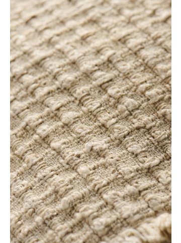 IB Laursen Kissenhülle Karomuster mit Fransen 80x35 cm in braun