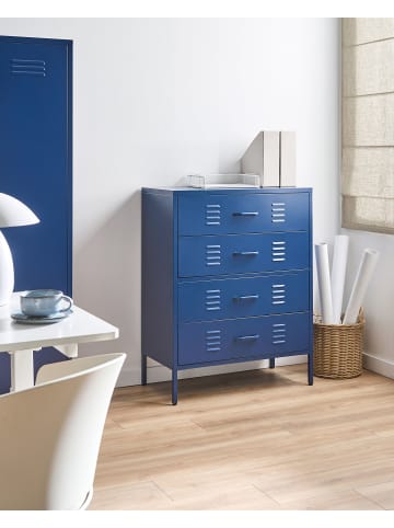 Beliani Büroschrank ENAGO in Blau - (W) 80 x (H) 102 x (L) 40 cm