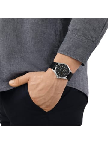 Tom Tailor Quarzuhr Edelstahl, IP schwarz in Silber