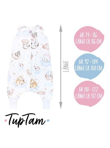 TupTam Baby Sommer Schlafsack mit Beinen ohne Ärmeln in weiß/beige
