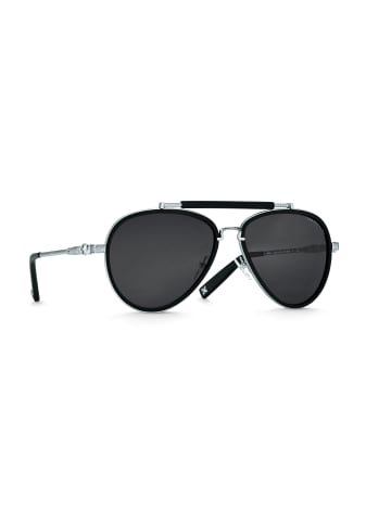 Thomas Sabo Sonnenbrille Harrison Pilot Totenkopf Polarisiert in silber, schwarz