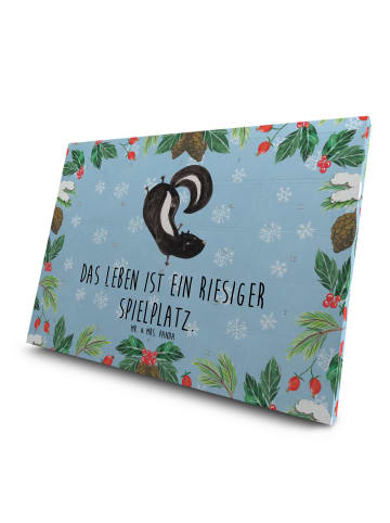 Mr. & Mrs. Panda Tee Adventskalender Stinktier Handstand mit Spruch in Eisblau