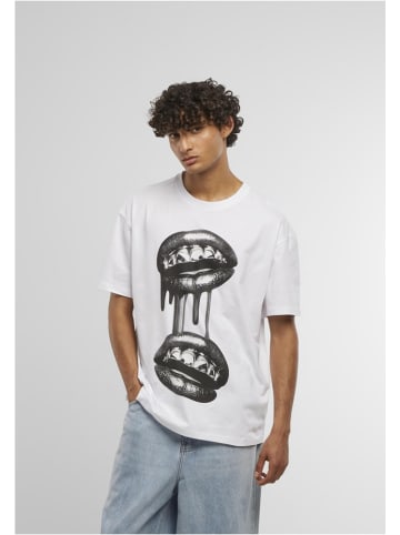 Mister Tee T-Shirt "Grillz Lips Oversize Tee" in Weiß