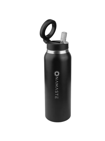 Onamaste Isolierflasche 750 ml mit magnetischer Handyhalterung in Schwarz