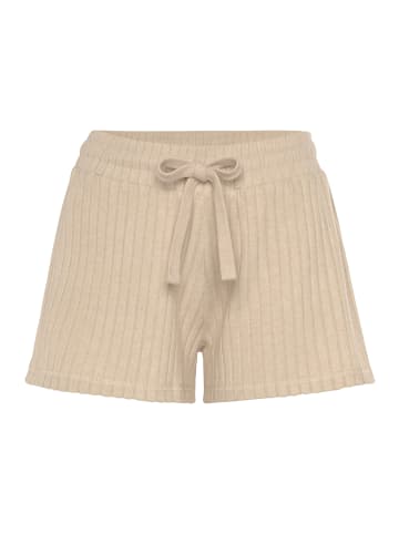 LASCANA Shorts in sand-meliert