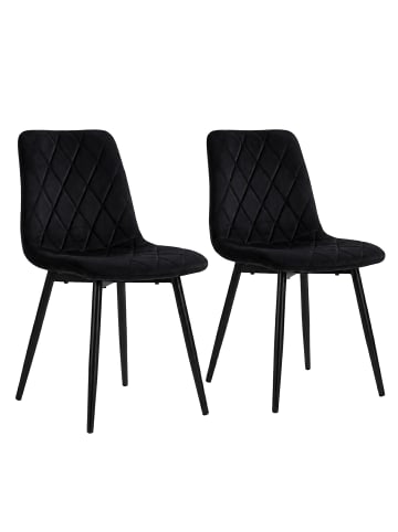 relaxdays 2 x Esszimmerstuhl in Schwarz - (B)43 x (H)86 x (T)53,5 cm