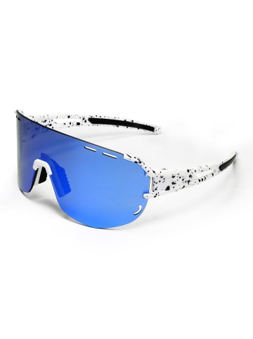 YEAZ SUNGLOW Sport-Sonnenbrille weiß/blau in weiß / blau