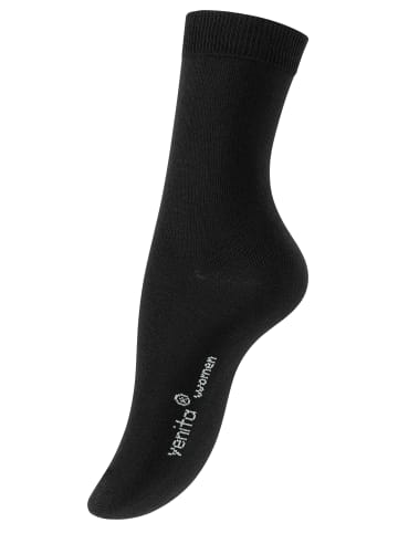Yenita® Bio-Baumwoll Socken 6 Paar in schwarz
